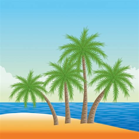 Dibujos Animados De Playa Y Vacaciones De Verano Vector Gratis