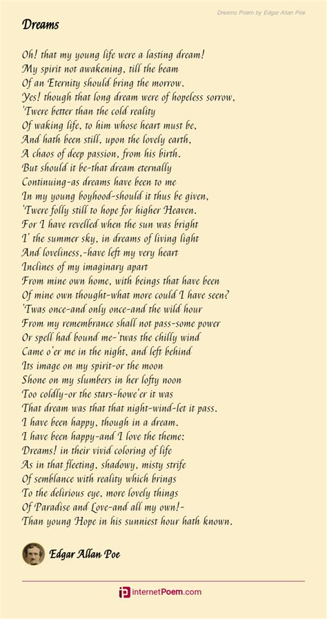 Dreams Poem By Edgar Allan Poe