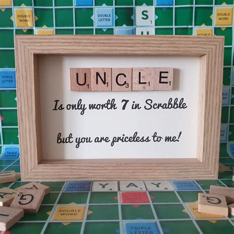 Uncle T Scrabble Tile Frame T For Him T For Uncle Etsy Uk