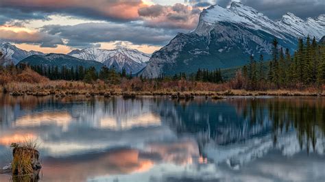Banff National Park Canada Lake Mount Rundle Mountain Nature Hd Nature