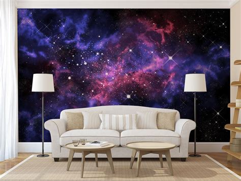 Wtd wall mural no 119 stars 400x280 cm wallpaper from galaxy wallpaper for bedroom , image source: Blue & Purple Galaxy WALL MURAL self adhesive peel and ...