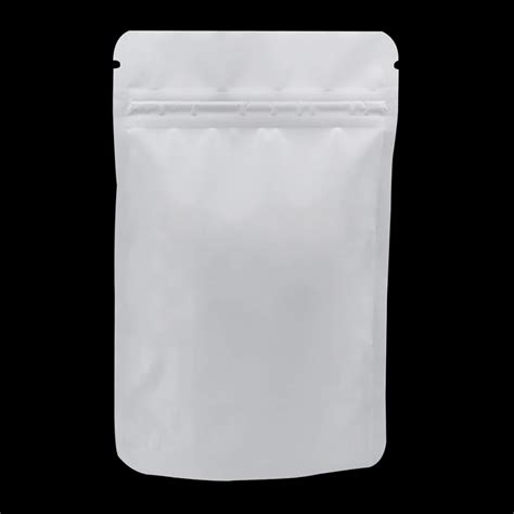 100pcslot Matte White Stand Up Aluminum Foil Doypack Zipper Bag Snacks