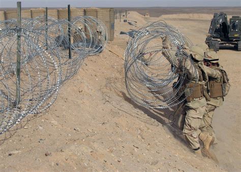 Seabees Place Concertina Wire Helmand Province