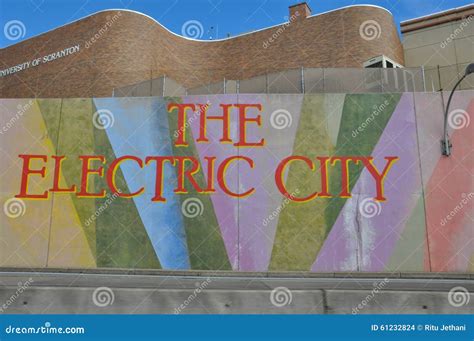 The Electric City Sign, Scranton, Pennsylvania Stock Photo - Image of
