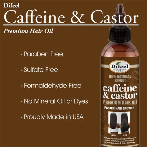 Difeel 99 Premium Natural Hair Oil Blend Caffeine And Castor Faster Ha