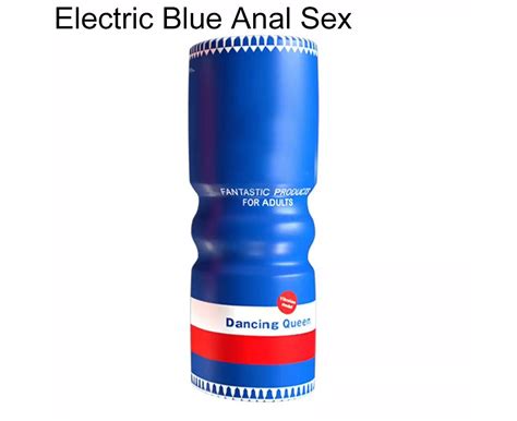 Electric Manual Men Realistic Vagina Mouth Anal Masturbation Cup Adult Sex Toy Electric Blue