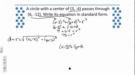 Equations Of Circles Youtube