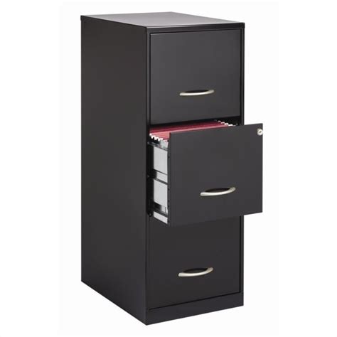 Filing cabinets are a necessity that isn't always the most attractive, but this sleek design helps you store important papers in understated style. 3 Drawer Letter File Cabinet in Black - 18573