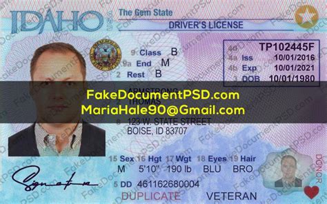 Idaho Drivers License Template Psd Fake Id 2023