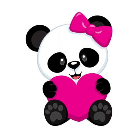 Kawaii Pink Panda Bigpanda Heart Sticker By Timjohansson