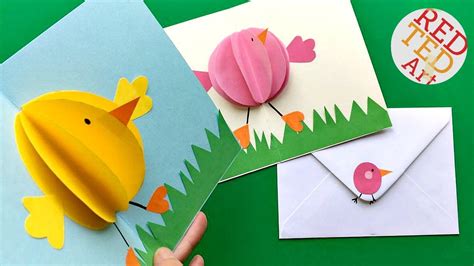 Easy Pop Up Chick Card 3d Easter Card Diy Cute And Easy Youtube