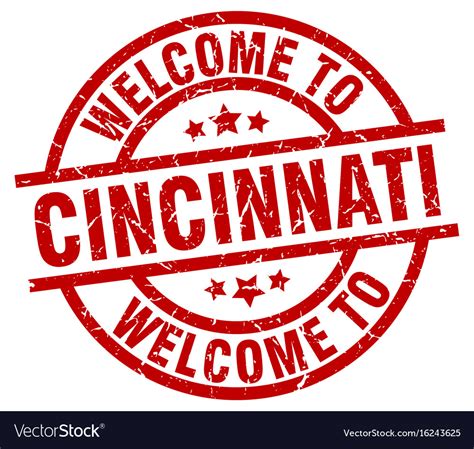Welcome To Cincinnati Red Stamp Royalty Free Vector Image