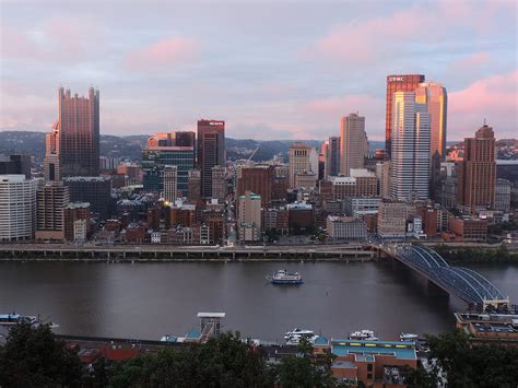 Pittsburgh Aerial Skyline At Sunset 2 Photograph By Cityscape