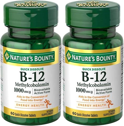 Natures Bounty Methylcobalamin B12 Microlozenge Tablets 1000 Mcg 120