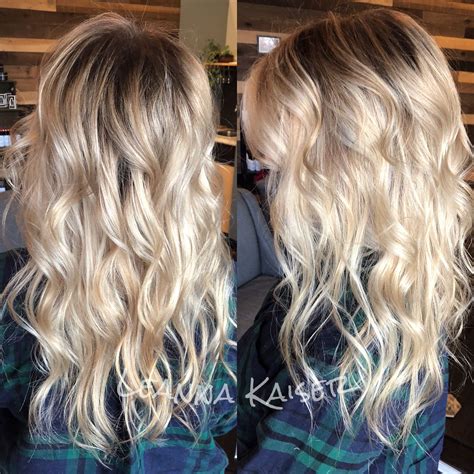 Platinum Blonde With Shadow Root And Lowlights
