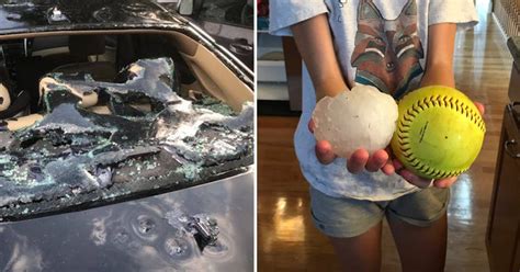 Stunning video shows hail the size of baseballs cutting a swath through north texas causing hundreds of millions of dollars worth of damage. Terrifying Baseball-Sized Hail Is Causing Massive Damage ...