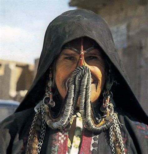 Bedouin Woman From The Negev Desert Under Her Coin Covered Face Veil