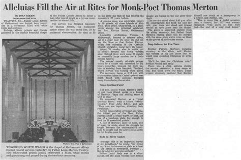 Selected Obituaries and Newspaper Reports - Thomas Merton Center