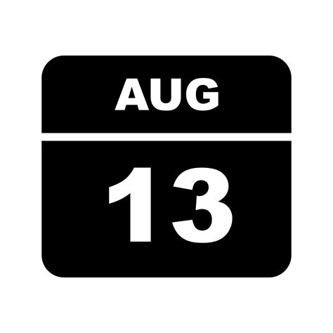 This year earth overshoot day falls on august 1, the earliest day ever! August 13th Date on a Single Day Calendar 505431 ...