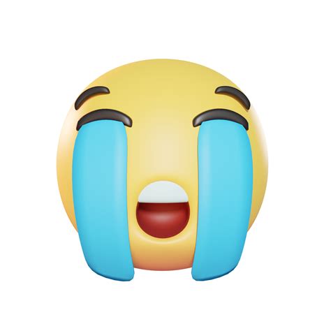 Loudly Crying Face Emoji D Illustration Png