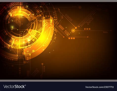 Orange Technology Futuristic Abstract Background Vector Image