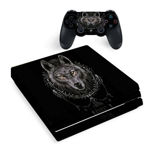 Skin For Sony Ps4 Pro Console Decal Stickers Skins Cover Wolf