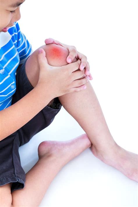 Closeup Of Child Knee With A Plaster And Bruise Sport Injury An Stock