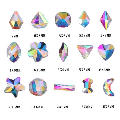 Buy 20pcs K9 Rhinestones 17 Shapes Crystal Ab Non Hot Fix Rhinestones Glass