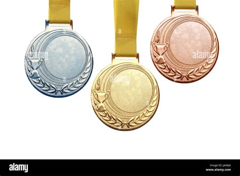 Medalla De Oro Medalla De Plata Y Medalla De Bronce Aislado Sobre