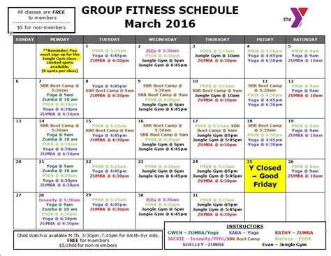 2100 white bear avenue maplewood, mn 55109. March Fitness Schedule - Randolph County YMCA