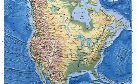 North America Relief Map Cities And Towns Map Otosection