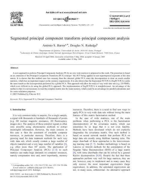 (PDF) Segmented principal component transform-principal component ...