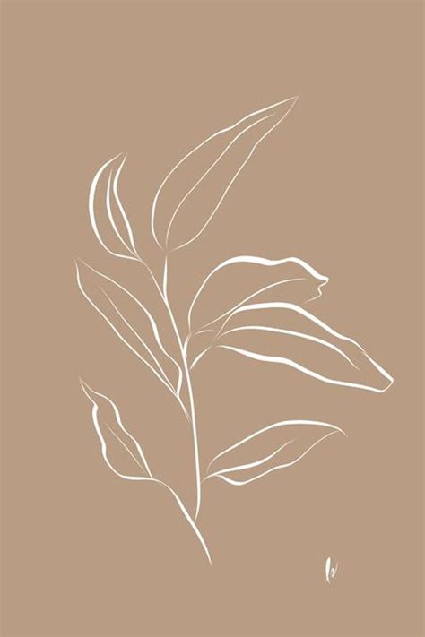 A Drawing Of A Plant On A Brown Background