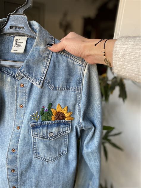 hand embroidery denim jacket embroidery denim embroidery clothes embroidery diy