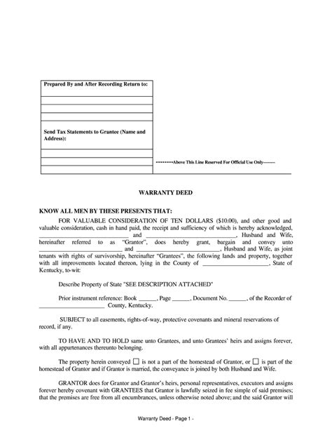 Quitclaim Deed Kentucky Form Fill Out And Sign Printable Pdf Template