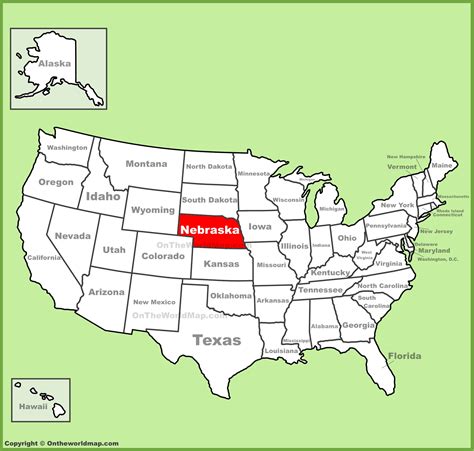 Nebraska Location On The Us Map