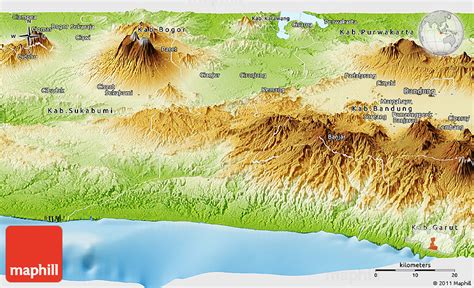 Physical Panoramic Map Of Kab Cianjur