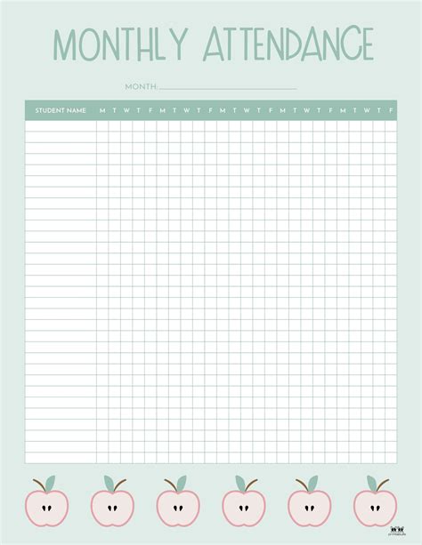 Attendance Sheets 52 Free Printables Printabulls