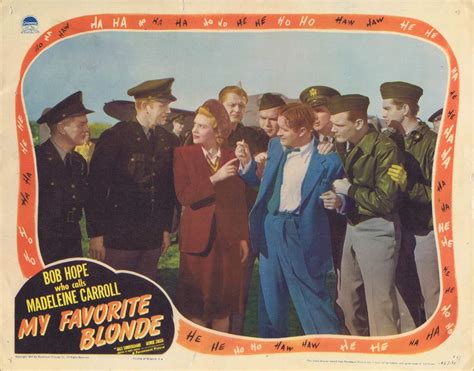 my favorite blonde original us lobby card 8 bob hope madeleine carroll moviemem original movie