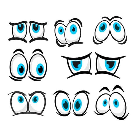 Cartoon Eyes Cuttable Design Png Dxf Svg And Eps File Silhouette Etsy