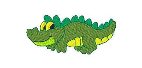 Crocodile Machine Embroidery Design Fill Stitch Cute Etsy