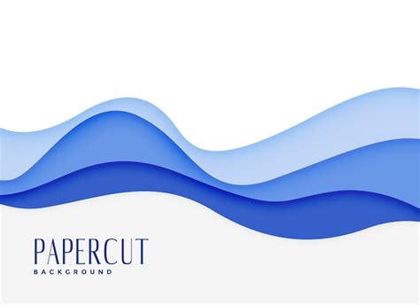 Free Vector Blue Wavy Water Style Papercut Background