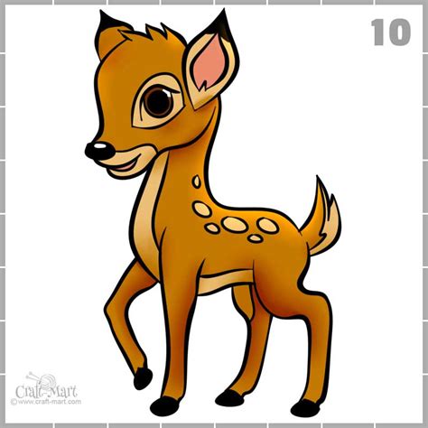 216 How To Draw Baby Deer 10 Step Craft Mart