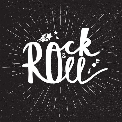 Premium Vector Rock And Roll Lettering