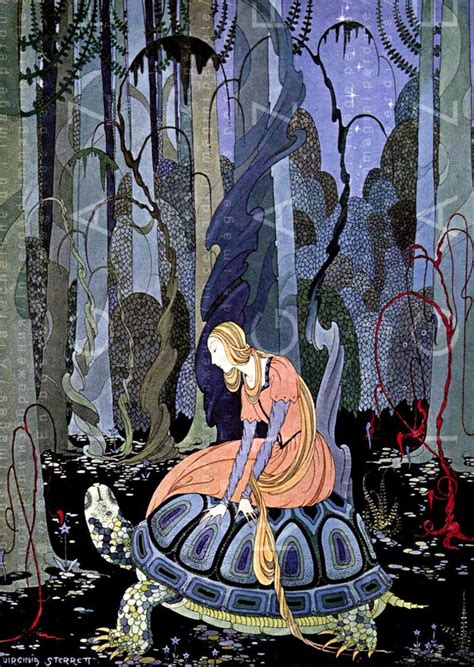 French Fairy Tale Art Deco Vintage Illustration Gorgeous Etsy