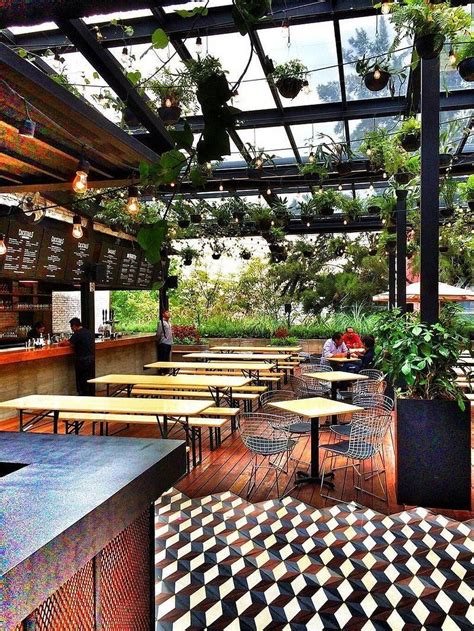 15 Garden Restaurant Design Ideas With Interior Look Cafe Bar Design