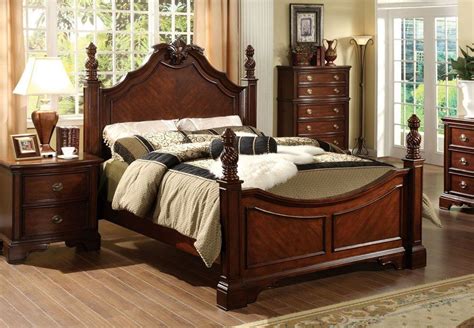 Luxury Cherry King Size Bed Set Thebestwoodfurniture Com
