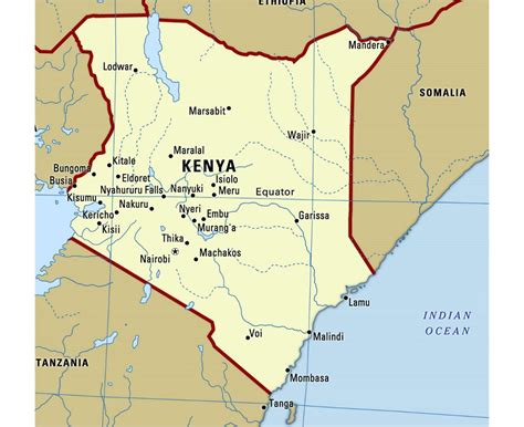 Physical map of kenya showing major cities, terrain, national parks, rivers, and surrounding countries with international borders and outline maps. Maps of Kenya | Collection of maps of Kenya | Africa | Mapsland | Maps of the World