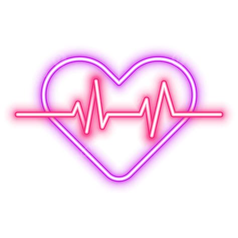 Heart Wave Neon Effect Heart Wave Neon Png And Vector With