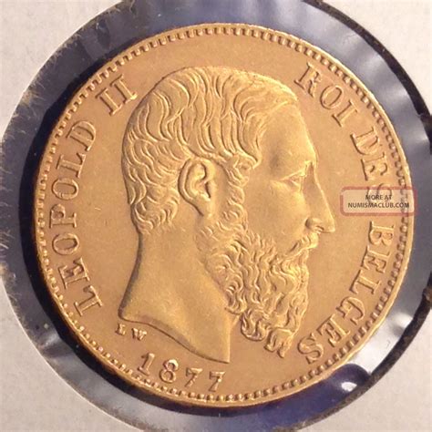 1877 Belgium Gold 20 Francs Km 37 Auto Combined Shipping 17474